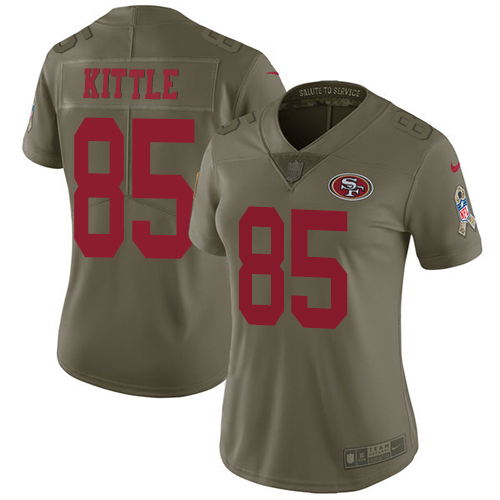 San Francisco 49ers Limited Olive Women George Kittle NFL Jersey #85 2017 Salute to Service->san francisco 49ers->NFL Jersey